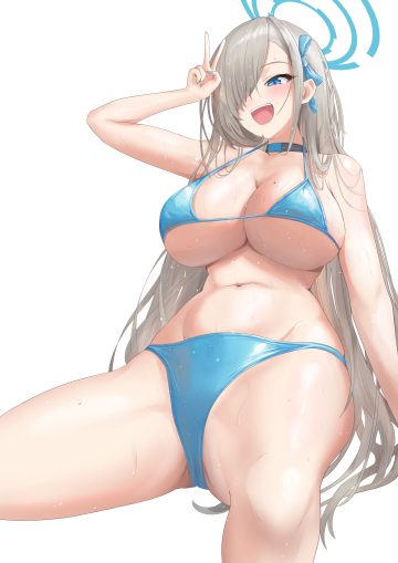tagi (dltjdgh2010) blue archive ichinose asuna bikini halo swimsuits wet