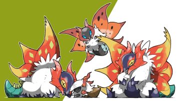 blacknirrow blue eyes larvesta no humans pokemon slither wing tail volcarona wings yellow eyes