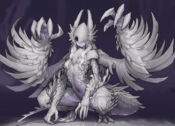anthropomorphism blue eyes ekrea jan monster hunter monster hunter wilds navel nude spread legs tail zoh shia