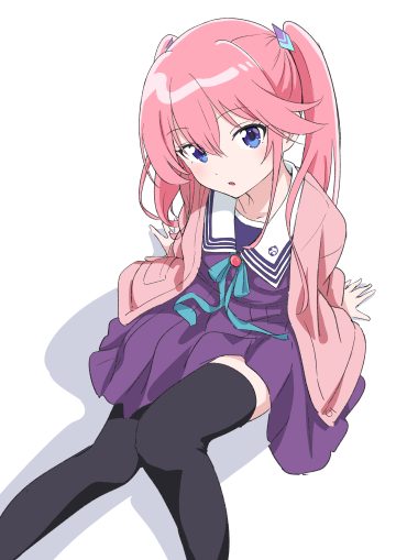 tamura-chan shiunji-ke no kodomo-tachi shiunji ouka seifuku skirt lift sweater thighhighs