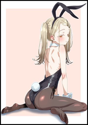 shubashuba gakuen idolm@ster the idolm@ster shinosawa hiro animal ears ass bunny ears bunny girl no bra pantyhose tail
