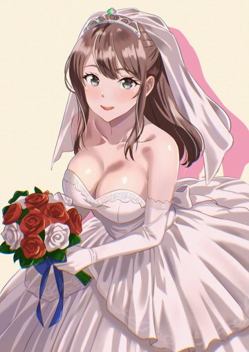 kousan seiren tsuneki hikari dress no bra wedding dress