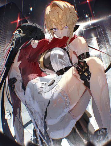 scottie zenless zone zero astra yao evelyn chevalier no bra see through skirt lift torn clothes wet wet clothes