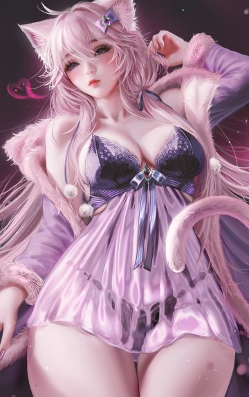 nixeu vshojo nyatasha nyanners animal ears lingerie nekomimi pantsu see through tail