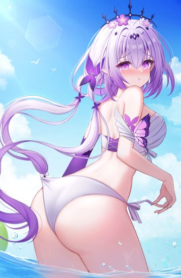 yukiunag1 honkai: star rail castorice ass bikini pointy ears swimsuits wet