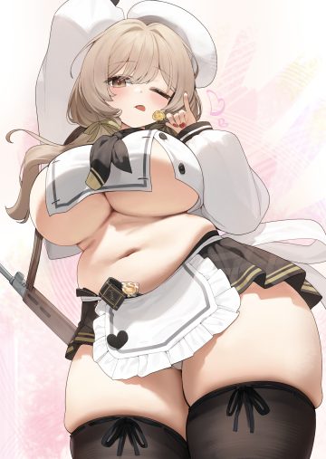nogong goddess of victory: nikke bready cameltoe no bra pantsu skirt lift thighhighs uniform