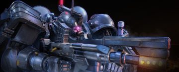 black close gun mecha mobile suit gundam no humans weapon yamataka (blenderkame) zaku ii f/j