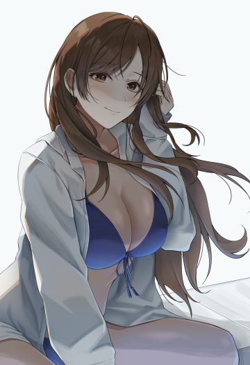 daiko (dai1974910) the idolm@ster the idolm@ster cinderella girls nitta minami bikini open shirt swimsuits