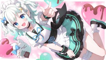animal apron ayamy blue eyes blush bow cat chocolate choker corset dress fang flat chest garter headdress heart maid mint fantome pointed ears short hair socks twintails wristwear