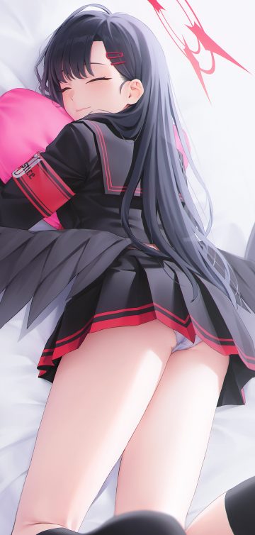 mikazuchi zeus blue archive nakamasa ichika angel ass pantsu seifuku skirt lift wings