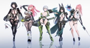 aliasing anby demara animal ears armor black hair blush bow braids cape choker dress elbow gloves foxgirl garter garter belt glasses gloves gradient gray hair green eyes group headphones hoshimi miyabi huykho192 jane doe (zenless zone zero) katana knife leotard long hair mousegirl navel nicole demara no bra panties pantyhose pink eyes pink hair ponytail red eyes see through short hair sideboob skirt spear stockings sunglasses sword tail thighhighs torn clothes tsukishiro yanagi underboob underwear watermark weapon wink yellow eyes zenless zone zero