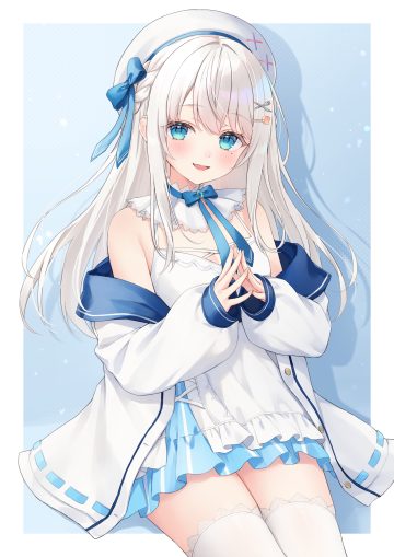 shano hiyori indie virtual youtuber nagino mashiro dress thighhighs