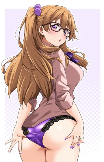 yopparai oni love live! (series) love live! nijigasaki gakuen school idol doukoukai konoe kanata ass lingerie megane pantsu seifuku