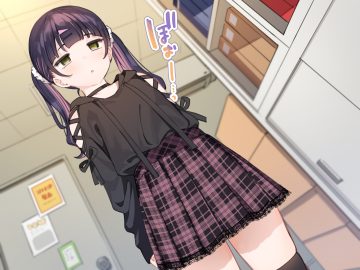 black hair bow collar green eyes hood loli long hair mankai kaika original ribbons sketch skirt thighhighs twintails