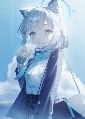 051 ogoli blue archive sunaookami shiroko animal ears halo nekomimi seifuku