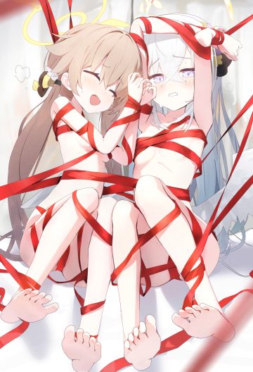 yamada auto blue archive ajitani hifumi shirasu azusa angel bondage halo loli naked ribbon wings