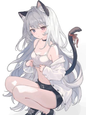 karyln animal ears heterochromia nekomimi tail