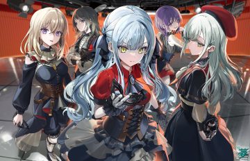 aliasing aqua eyes bang dream! black hair blonde hair blue hair braids brown eyes corset dress garter gloves goth-loli gray hair group hat kneehighs lolita fashion long hair mask misumi uika purple eyes see through shirt short hair shorts signed togawa sakiko veerinly wakaba mutsumi watermark wristwear yahata umiri yellow eyes yuutenji nyamu
