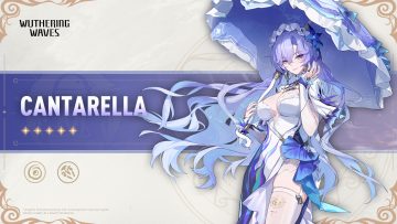 breasts cantarella (wuthering waves) cleavage dress garter belt logo long hair purple eyes purple hair stockings tagme (artist) thighhighs umbrella watermark wuthering waves