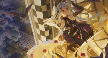 animal aquagirl bat braids building choker city cross dress flowers long hair original pantyhose pointed ears red eyes twintails vampire white hair