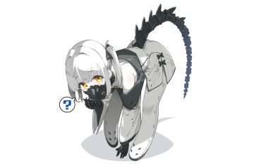ass blue archive blush dress ein (blue archive) hoshi umi loli mask orange eyes short hair tail techgirl third-party edit twintails white white hair