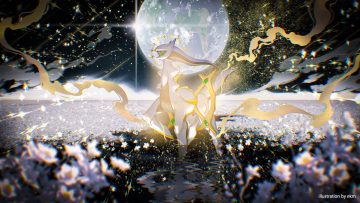 arceus earth ekm flowers no humans planet pokemon reflection space stars water watermark