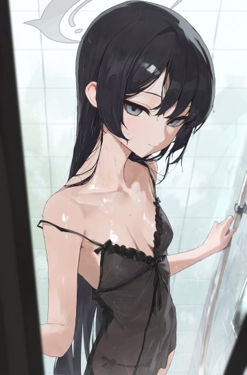 toi1et paper blue archive ryuuge kisaki halo lingerie loli pantsu see through string panties wet wet clothes