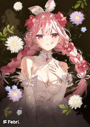 rosuuri atelier live rosuuri (vtuber) animal ears bunny ears dress no bra see through