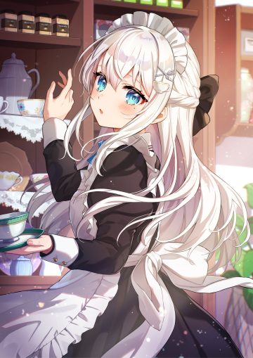shinishi chiho indie virtual youtuber nagino mashiro cropped maid waitress