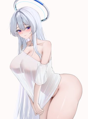lanhua227 blue archive ushio noa bottomless halo no bra see through