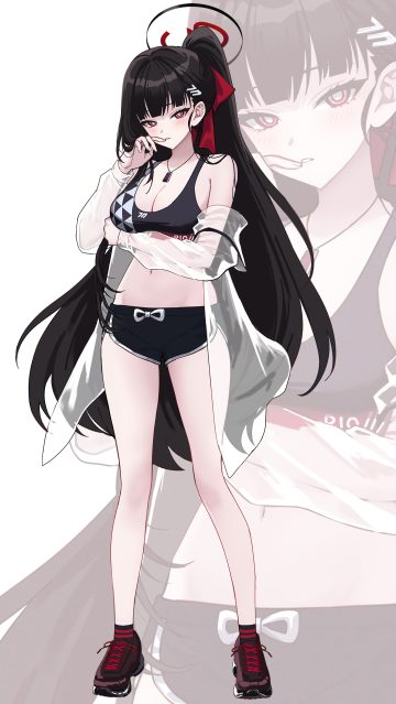 kyundoo blue archive tsukatsuki rio bra halo open shirt see through