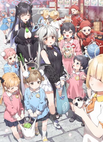 kusaka shi blue archive black tortoise promenade member ryuuge kisaki sunohara kokona sunohara shun animal ears asian clothes bandaid halo nekomimi seifuku
