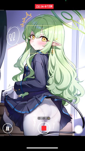 sak blue archive tachibana hikari ass halo loli pantsu pantyhose pointy ears skirt lift tail uniform