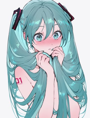 qiandaiyiyu vocaloid hatsune miku tattoo topless