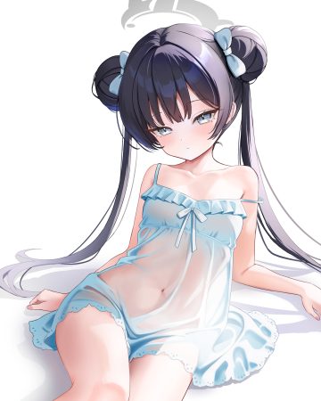 yuuca blue archive ryuuge kisaki halo lingerie loli nopan see through
