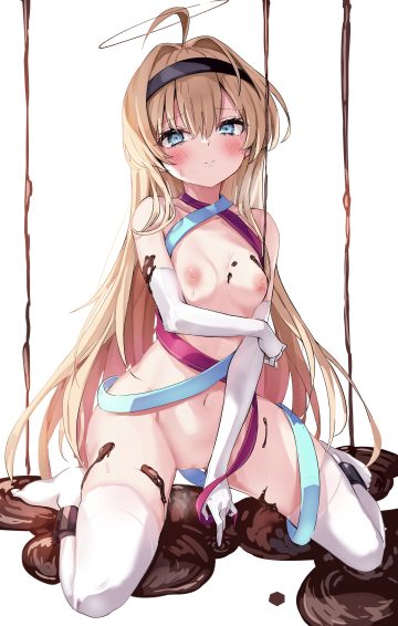 toshizou (0714) cream halo loli naked ribbon nipples pussy thighhighs uncensored