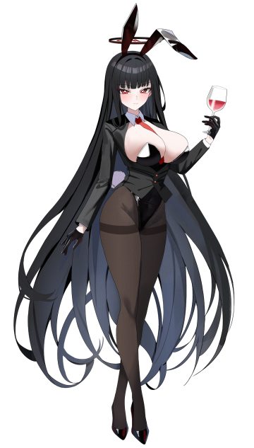 mango (mango0208) blue archive tsukatsuki rio animal ears bunny ears bunny girl halo no bra pantyhose tail