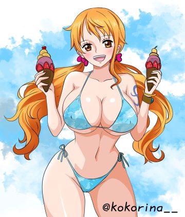 kokorina-s one piece nami bikini erect nipples swimsuits tattoo