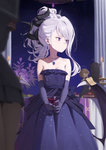 karadborg blue archive sorasaki hina devil dress halo horns no bra wings