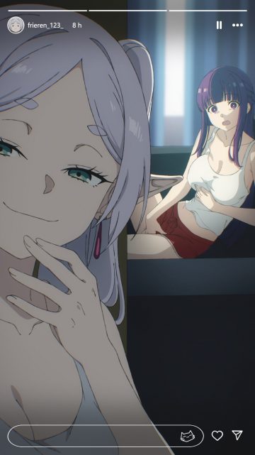keihh sousou no frieren fern frieren breast hold elf masturbation pointy ears selfie