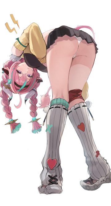 rimmon genshin impact varesa animal ears ass horns pantsu skirt lift sweater tail thong