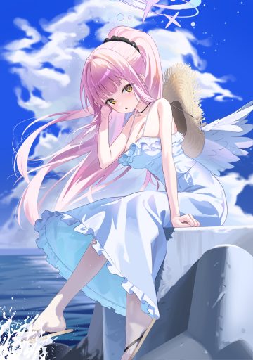 luts blue archive misono mika angel dress skirt lift summer dress wings