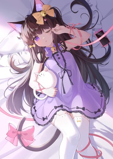morimori (14292311) animal ears dress nekomimi skirt lift tail thighhighs