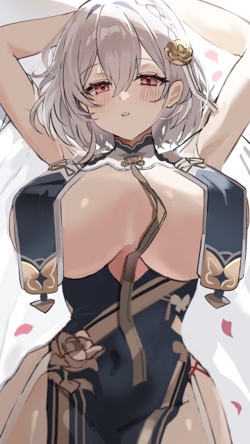 hailiu azur lane sirius (azur lane) asian clothes no bra