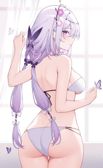 poinia honkai: star rail castorice ass bikini pointy ears swimsuits