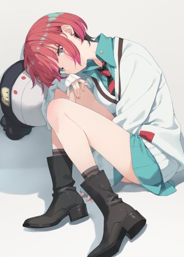 kani biimu gundam gundam gquuuuuux amate yuzuriha heels seifuku skirt lift sweater