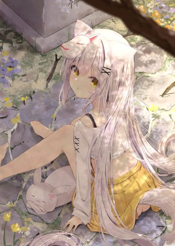 fairy eye animal ears loli nopan skirt lift tail