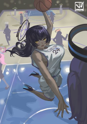 yukiale blue archive hayase yuuka kakudate karin onikata kayoko sorasaki hina tsukatsuki rio basketball halo heels no bra silhouette