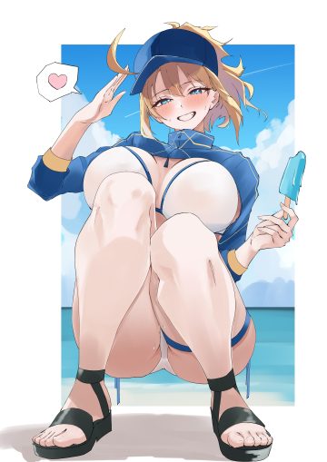 kasumi saika fate/grand order artoria pendragon (fate) heroine xx bikini garter swimsuits thong