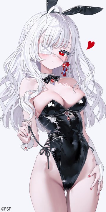fymrie first stage production hakanai ruby animal ears bunny ears bunny girl eyepatch no bra
